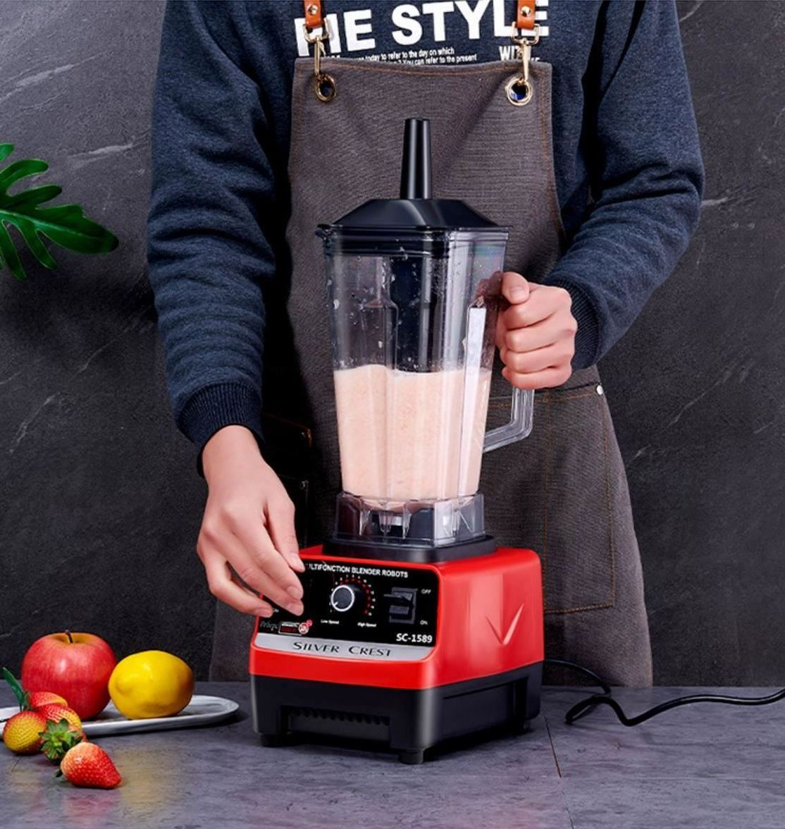 Commercial High Maker Milkshake Juicer, Electric Mixer Power 2L Plastic Red Push Button Blender/