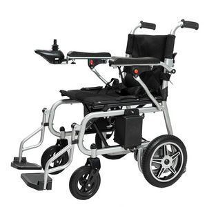 Hot Selling Carbon Steel Frame Medical Commercial Disabled Scooter Remote Control Smart Electric Wheelchair Silver