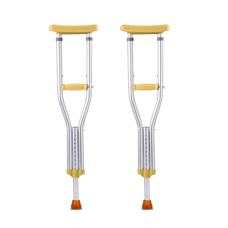 Outdoor cross-country walking cane, adjustable high and low aluminum armpit crutches, armpit crutches for the elderly