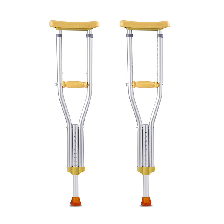 Outdoor cross-country walking cane, adjustable high and low aluminum armpit crutches, armpit crutches for the elderly