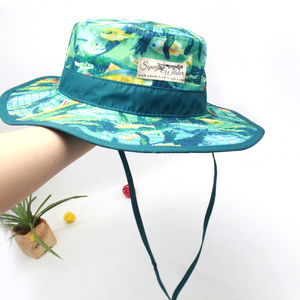 high quality outdoor hiking wide brim boonie fishing hat fisherman cap custom all over print bucket hat with string