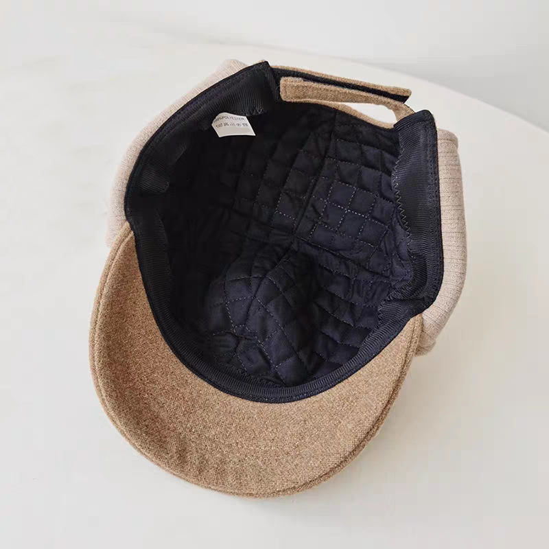 custom 6 Panel Woolen Caps Ear Flap Warm Winter Women Men short brim Snap back Hat