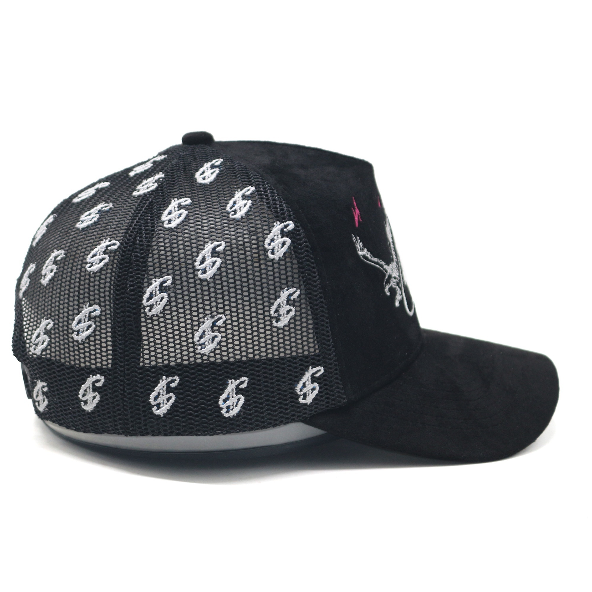 Custom Suede Trucker Hat All Cover With Custom Fashion  Embroidery logo