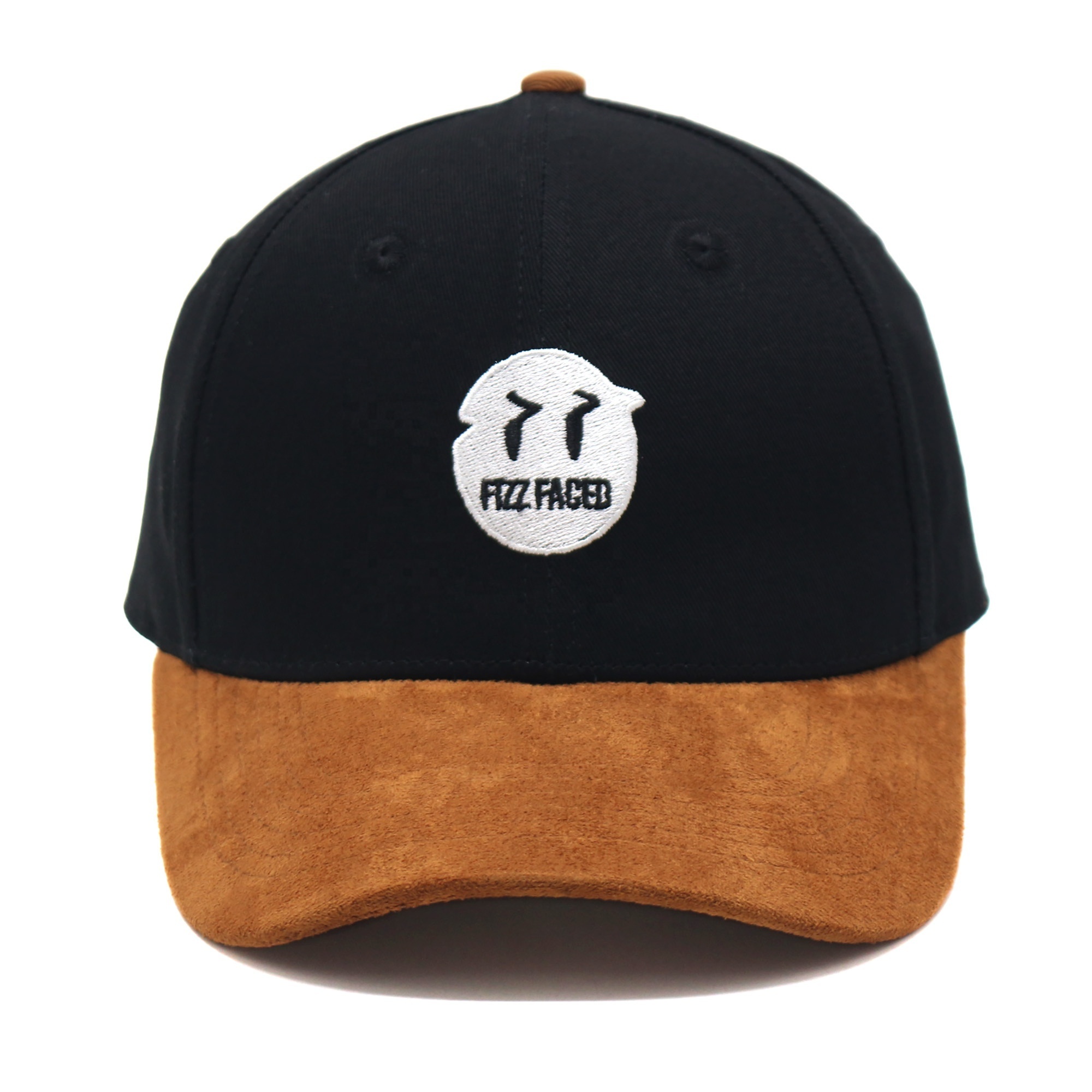 popular hat shape cotton baseball hat suede curved brim adjustable strap with custom embroidery logo custom label