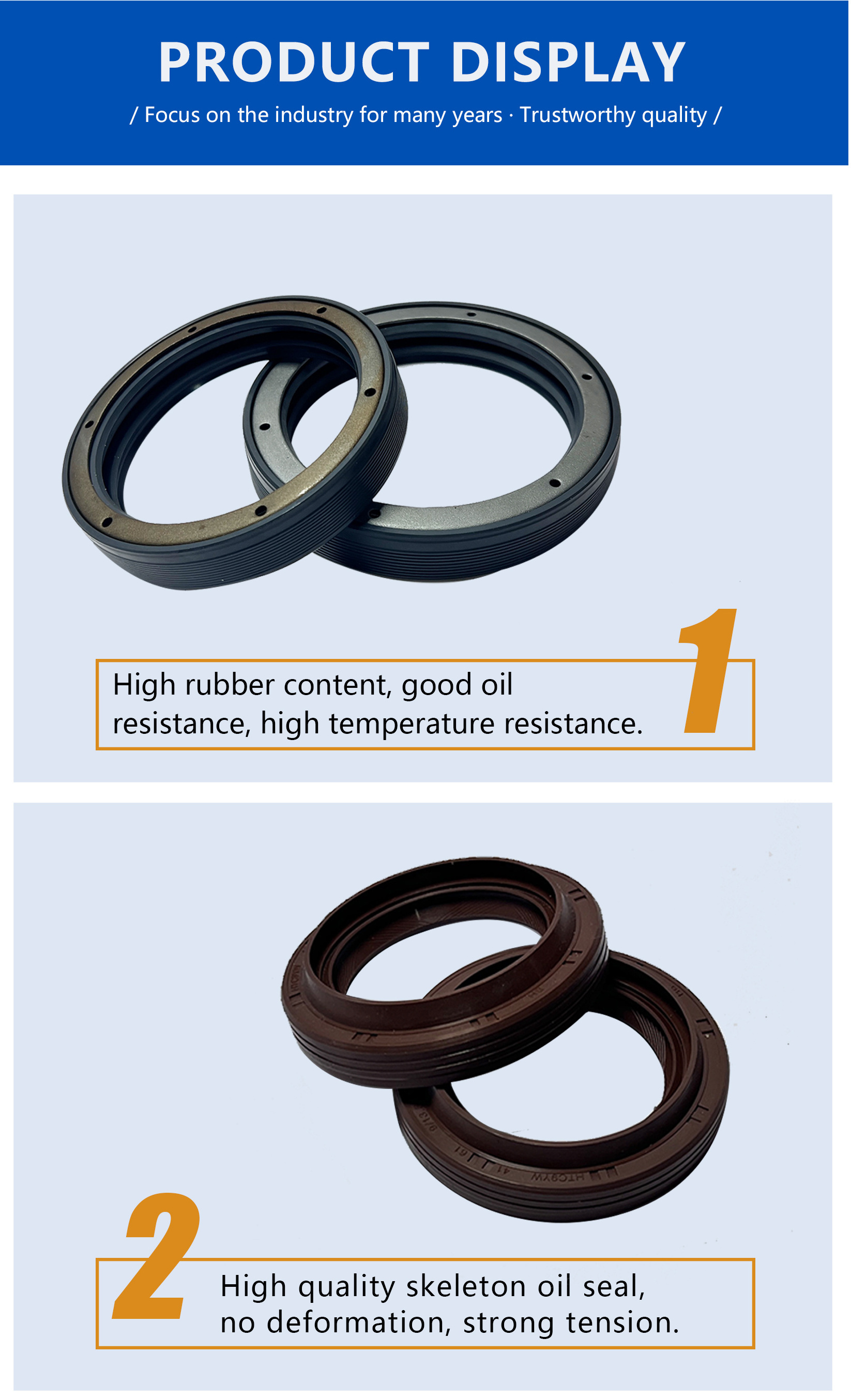 Exceptional Resistance to Abrasion Agricultural Machinery Oil Seal Crankshaft front oil seal