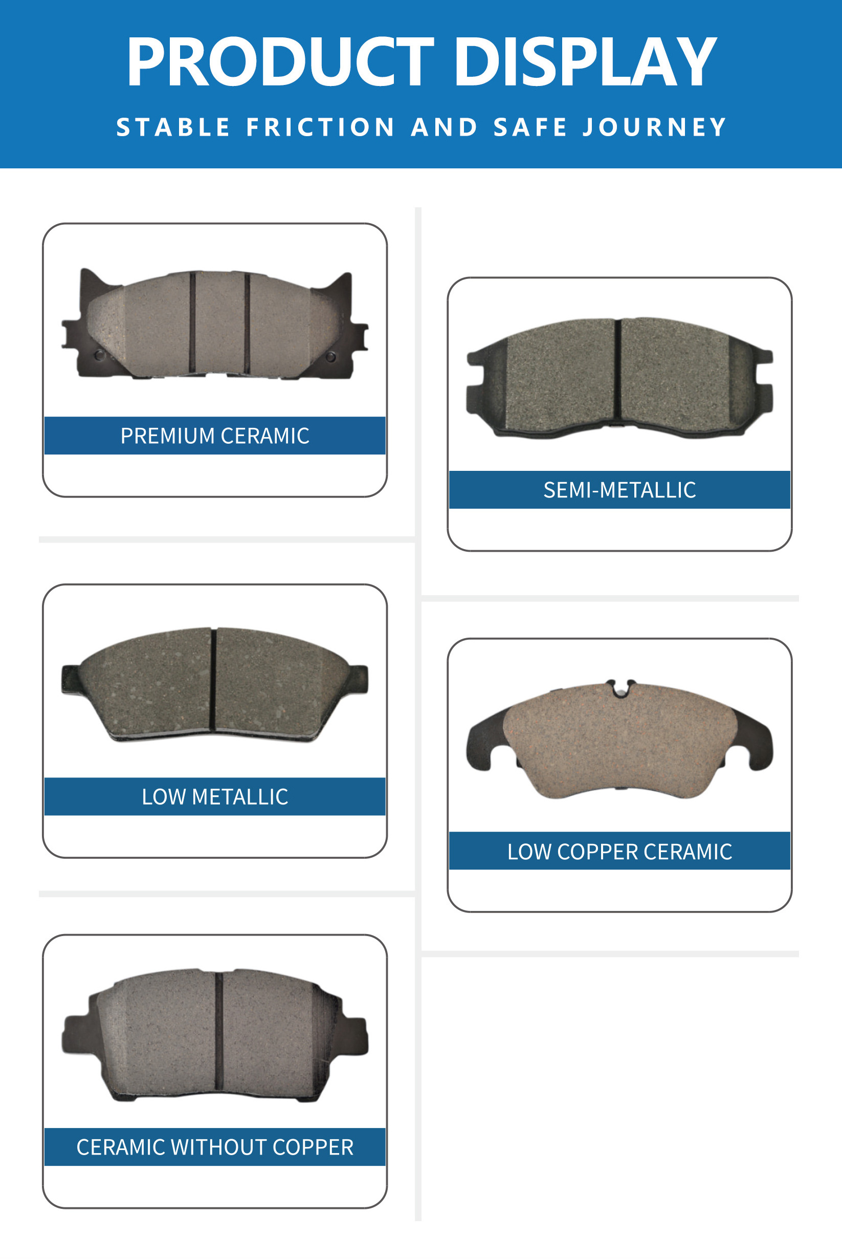 Reliable Performance Long Lasting Slotted Car Brake Pads