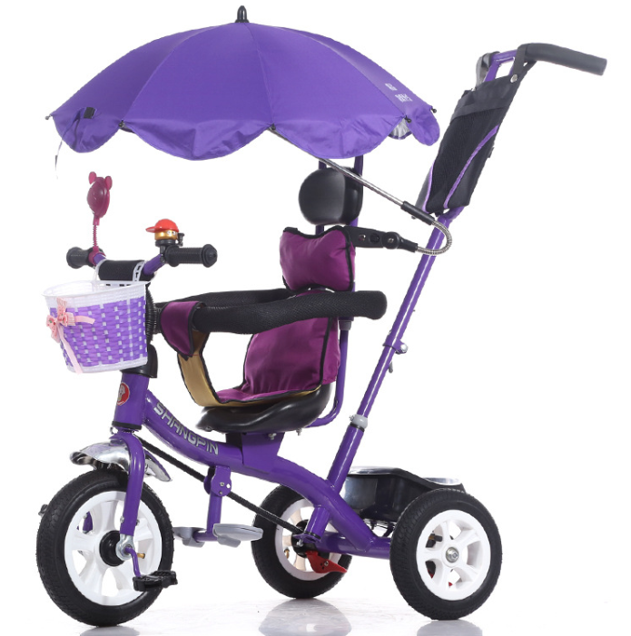 wholesale three wheels 4 in 1 kids tricycle pedal bike child rickshaw baby tricycle with umbrella