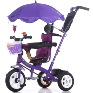 wholesale three wheels 4 in 1 kids tricycle pedal bike child rickshaw baby tricycle with umbrella