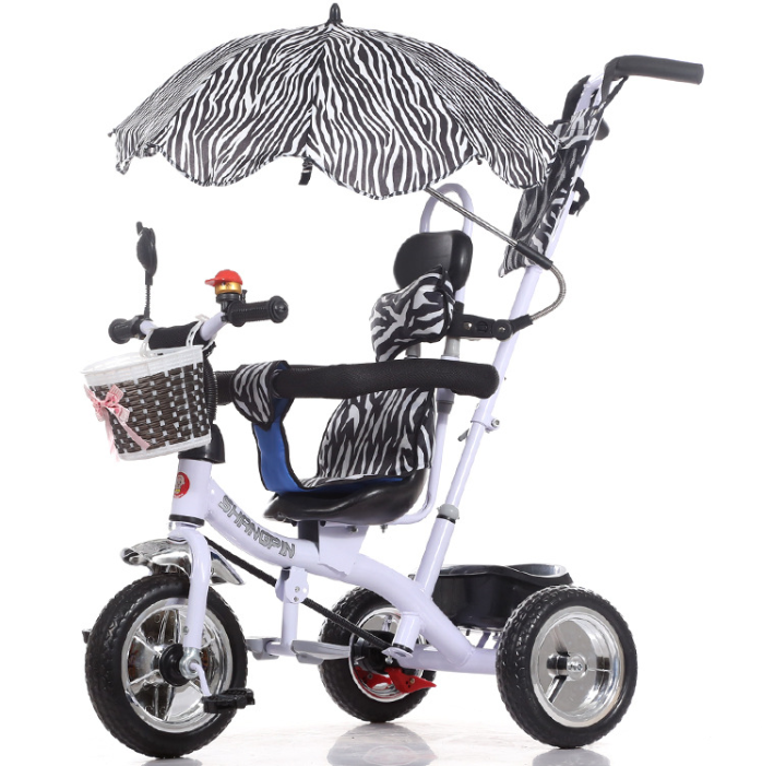 wholesale three wheels 4 in 1 kids tricycle pedal bike child rickshaw baby tricycle with umbrella