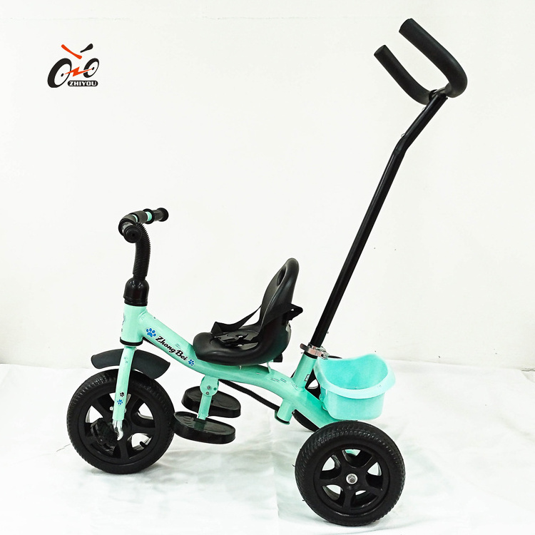 2021 new model children tricycle with trailer / kids 2 in 1 push tricycle / baby tricycle with pushbar