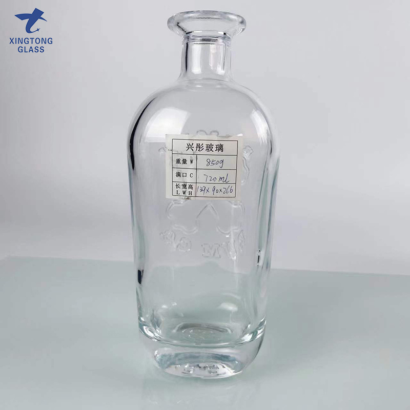 500ml 750ml 1000ml square Gin Rum Vodka Whisky Glass bottle