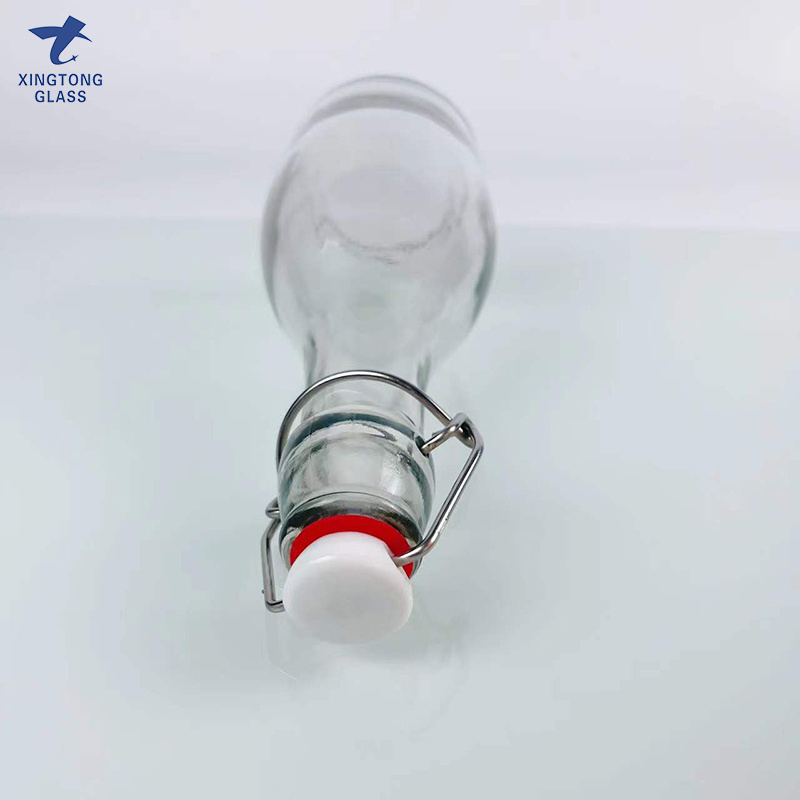 wholesale amber mini 100ml 250 ml 500ml 750ml 1L glass Beer bottles with swing stopper top cap for Juice Kombucha