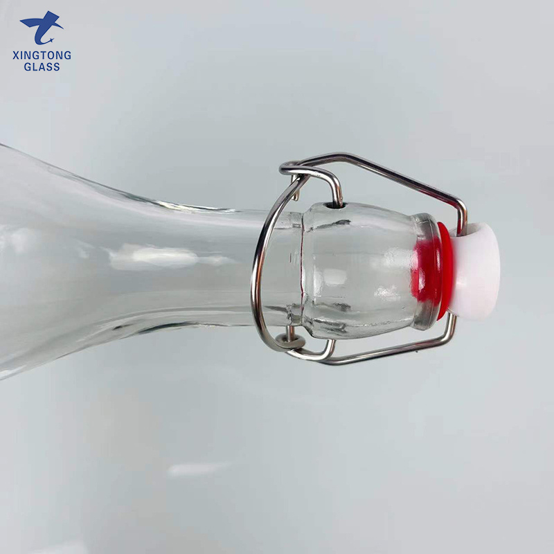 wholesale amber mini 100ml 250 ml 500ml 750ml 1L glass Beer bottles with swing stopper top cap for Juice Kombucha