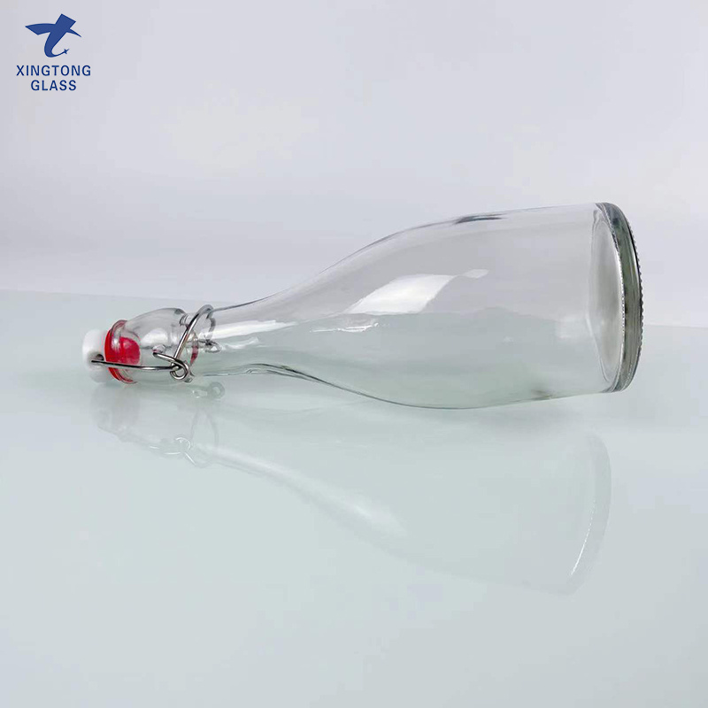 wholesale amber mini 100ml 250 ml 500ml 750ml 1L glass Beer bottles with swing stopper top cap for Juice Kombucha