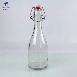 wholesale amber mini 100ml 250 ml 500ml 750ml 1L glass Beer bottles with swing stopper top cap for Juice Kombucha