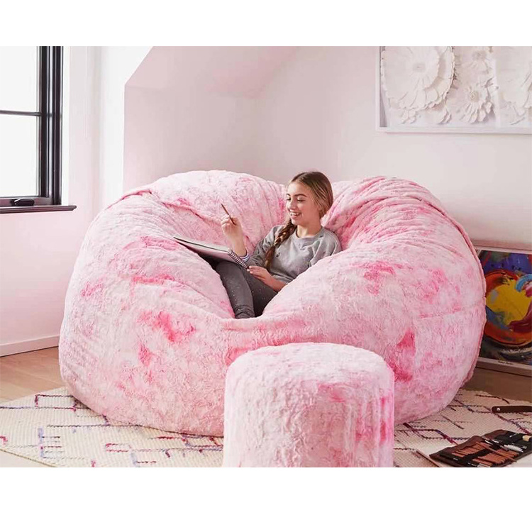 Giant Bean Bag With Filler Furry Sofa 7ft 8ft XL Foam Filled Faux Fur Bean Bag 6ft Bean Bag Seats