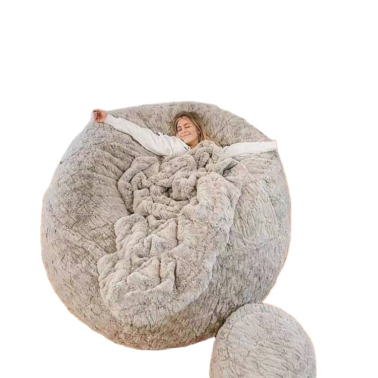 Giant Bean Bag With Filler Furry Sofa 7ft 8ft XL Foam Filled Faux Fur Bean Bag 6ft Bean Bag Seats