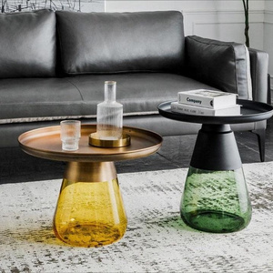 Fashionable Nordic Modern Living Room Sofa Side Fancy Luxury Colorful Acrylic Coffee Table