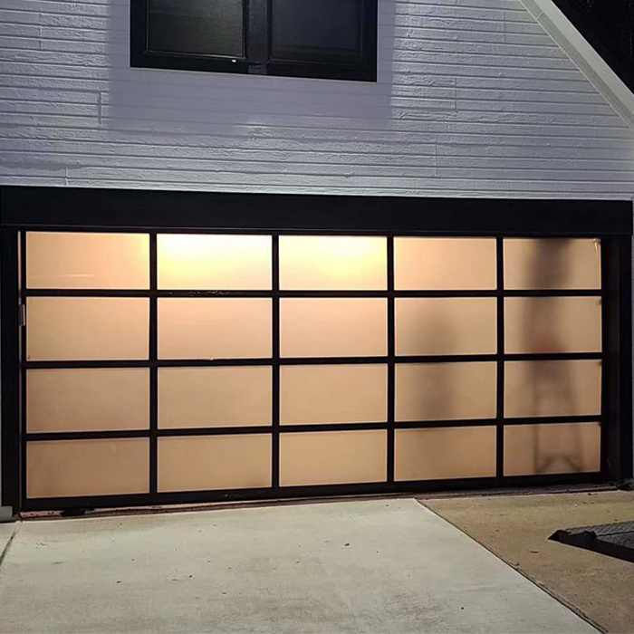 Full View Interior Aluminium Glass Panel Panoramic Perspective Garage Door