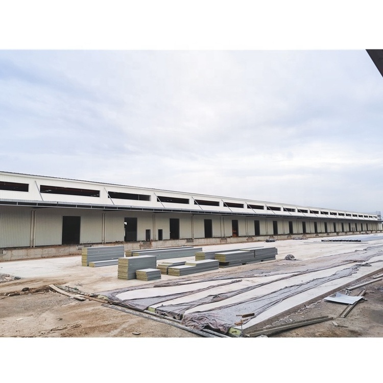 Low cost portable industrial design prefabricated steel structure sandwich panel building warehouse