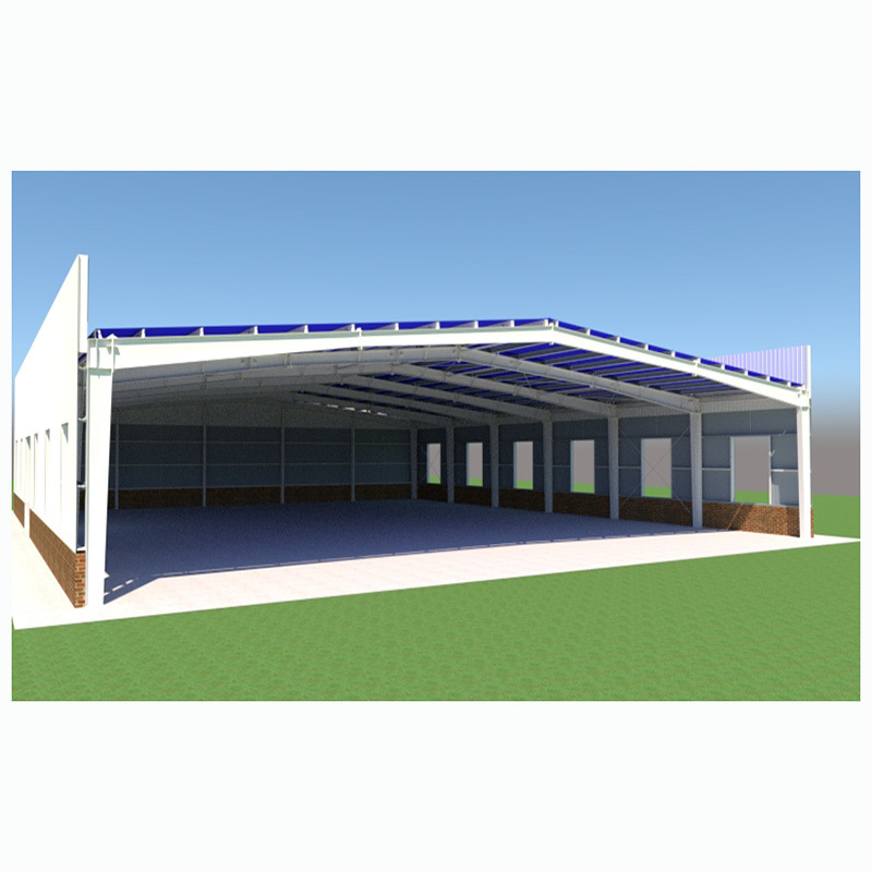 China Prefab Low Cost Customized Large Span Steel Workshop Prefabricated Light Steel Structures Workshop Metal Shed Building