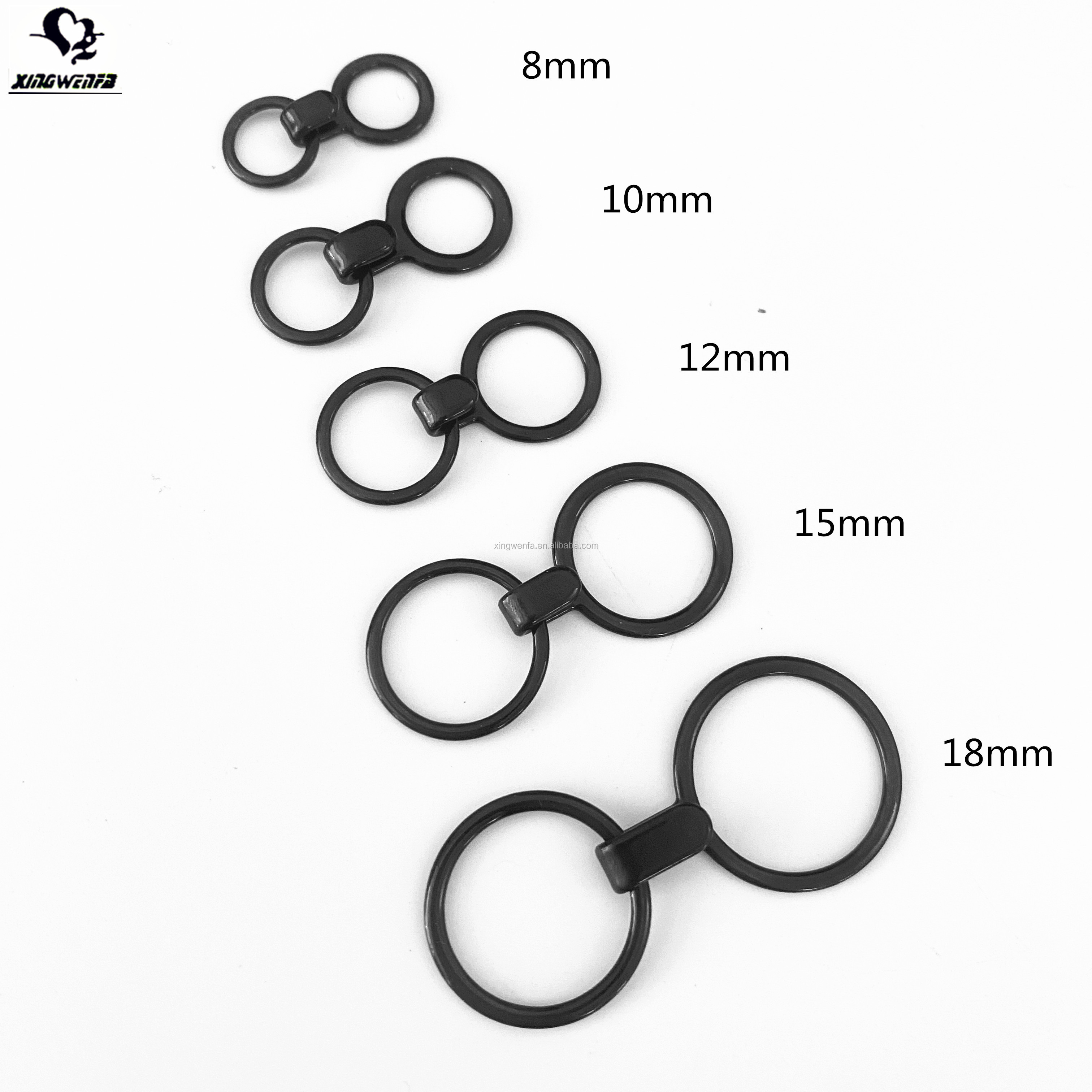 Underwear accessories Eco friendly quality nylon coated metal bra strap  O ring J ring hook adjuster