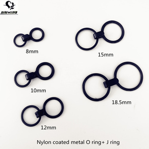 Underwear accessories Eco friendly quality nylon coated metal bra strap  O ring J ring hook adjuster