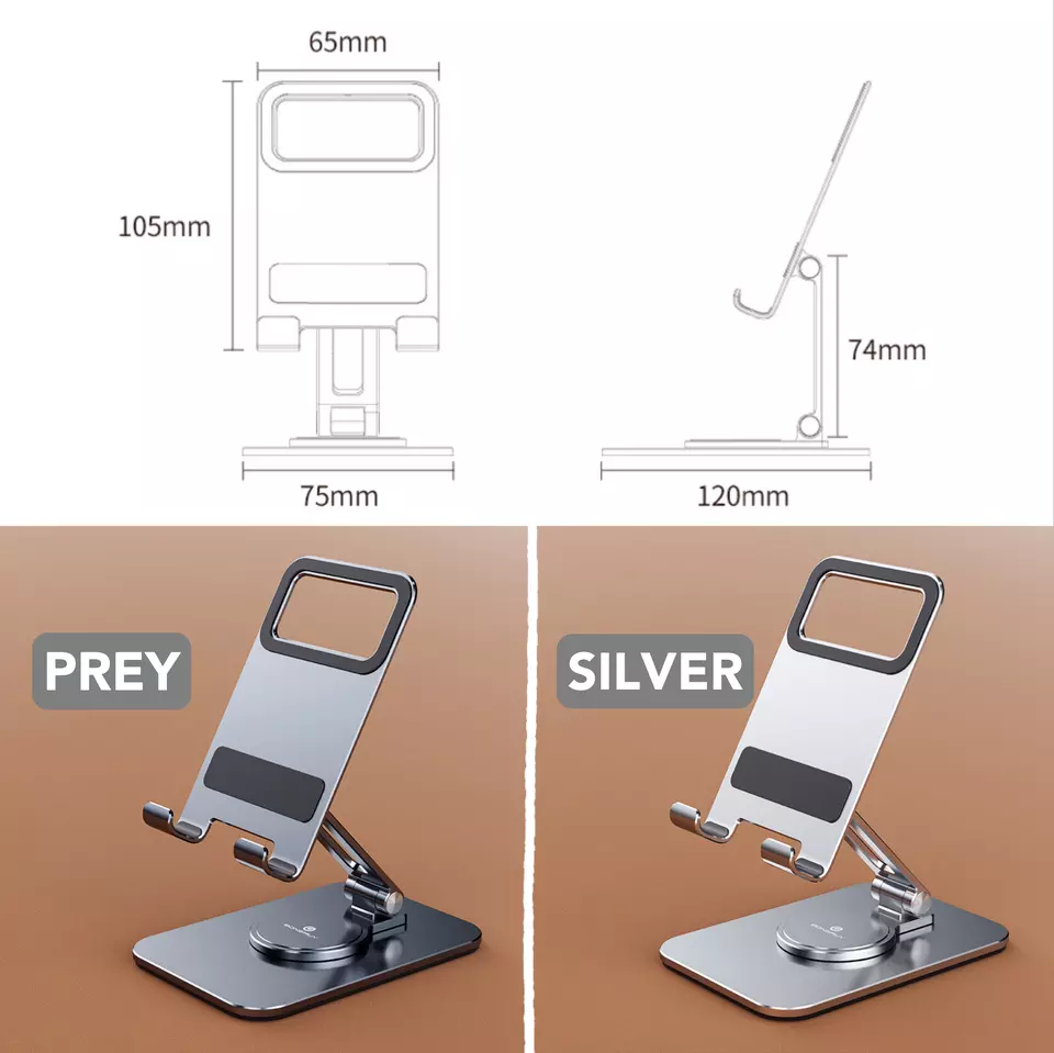 Best selling portable Metal Aluminum mobile stand phone holder compatible with Ipad Rotatable Tablet Stand