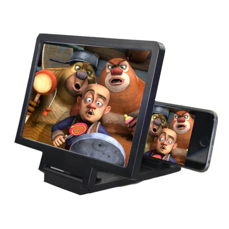 new arrive 3d Mobile Phone Screen Magnifier,Cell Phone Hd Magnifying Glass Mount Movies Video Amplifier With Foldable Holder Sta