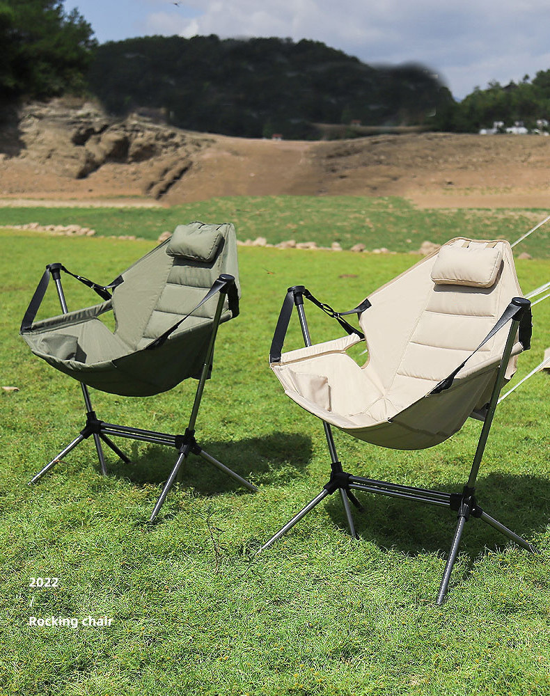 Wholesale Relaxing Lazy Chair Portable Foldable Outdoor Hanging Garden Beach Camping Rocking Chair