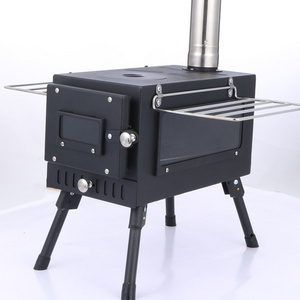 Rocket Stove Outdoor Camping Wood Burning Stove Portable with Chimney Pipe for Cooking Tent Hiking