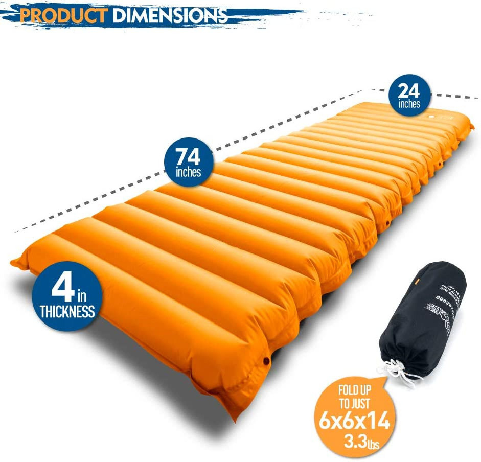 Extra Thickness Inflatable Sleeping Pad with Built-in Pump, Most Comfortable Camping Air Mattress for Backpacking