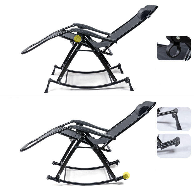 Outdoor Camping Folding Rocking Chair Zero Gravity Foldable Portable Chaise Sun Recliner Lounge Chair for Adults