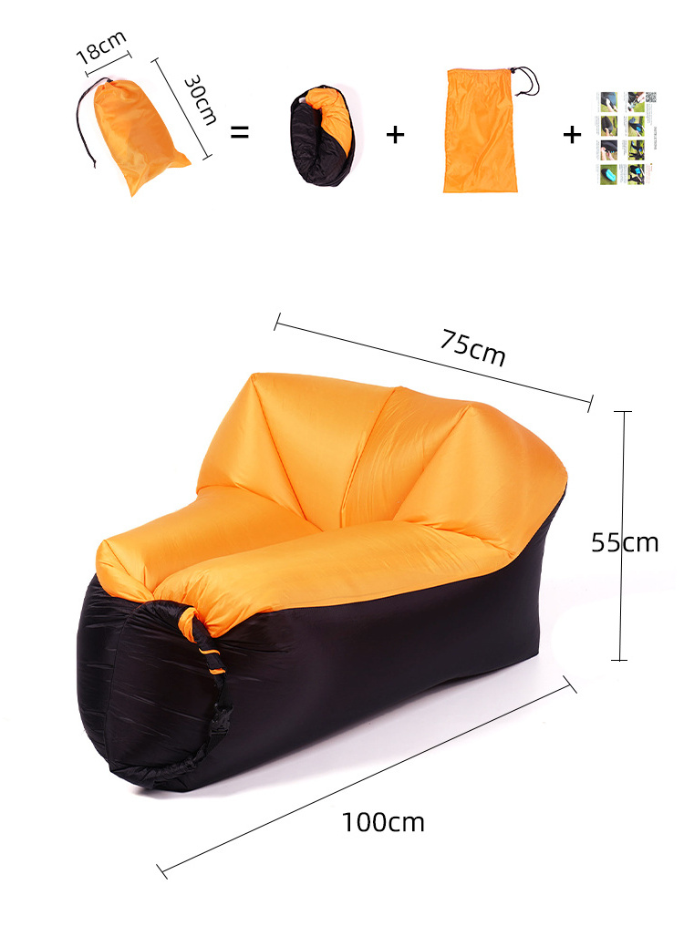 Inflatable Lounger Air Sofa Chair Camping Beach Accessories Portable Water Proof Couch Air Hammock