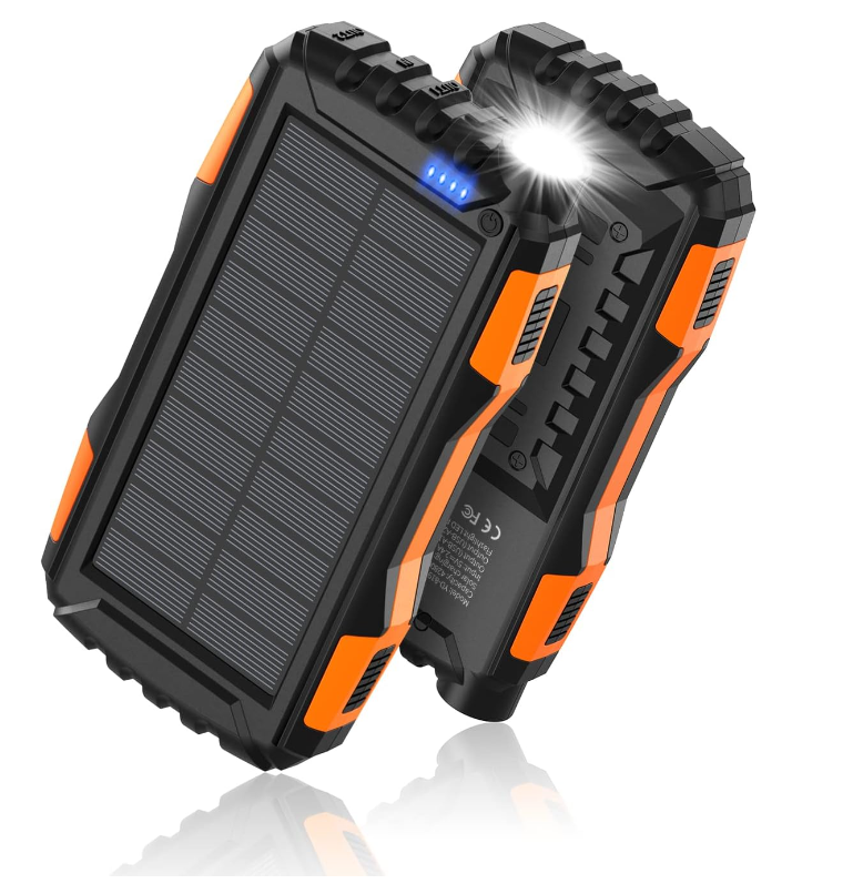 Power Bank Solar Charger 42800mAh Power Bank Portable Charger External Battery Pack 5V Super Bright Flashlight