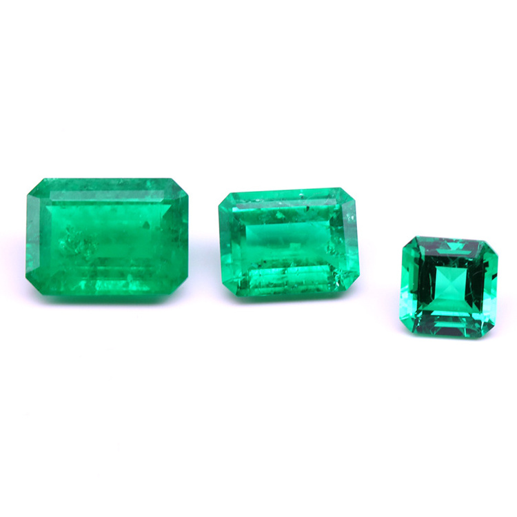 Wholesale  quality Emerald Cut lab created  gemstone Colombia emeralds