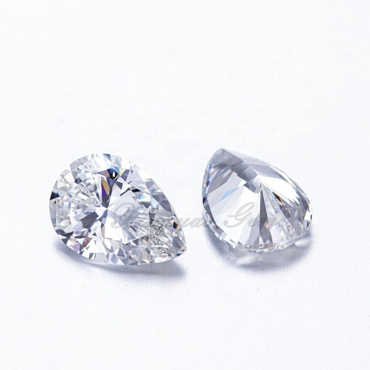 Factory wholesale moissanite 1-3 carat pear-shaped white moissanite drop-shaped white moissanite loose stone