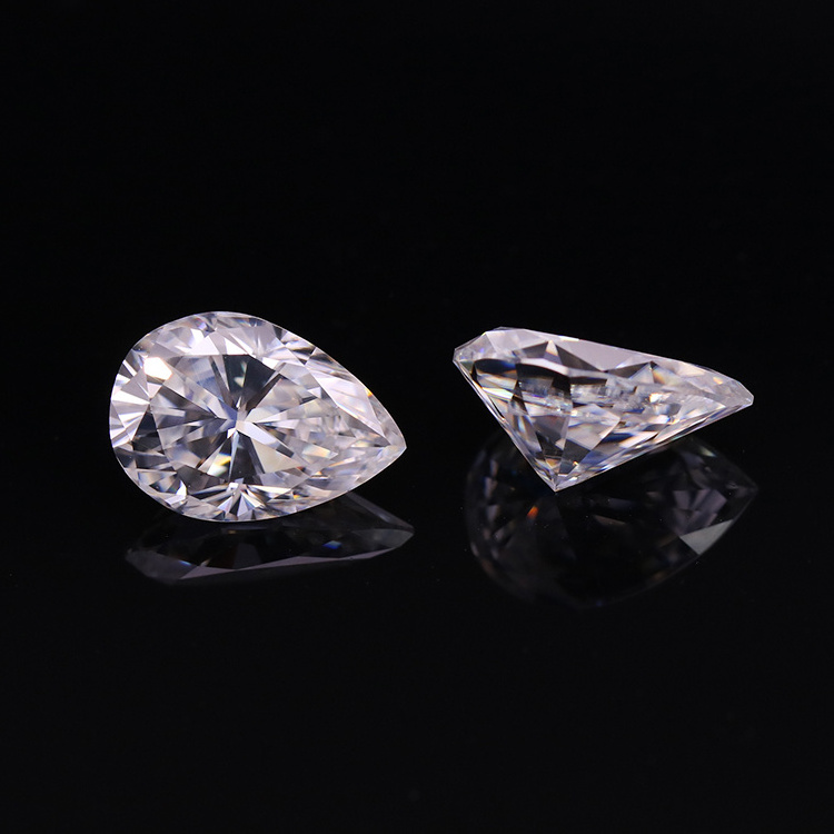 Factory wholesale moissanite 1-3 carat pear-shaped white moissanite drop-shaped white moissanite loose stone