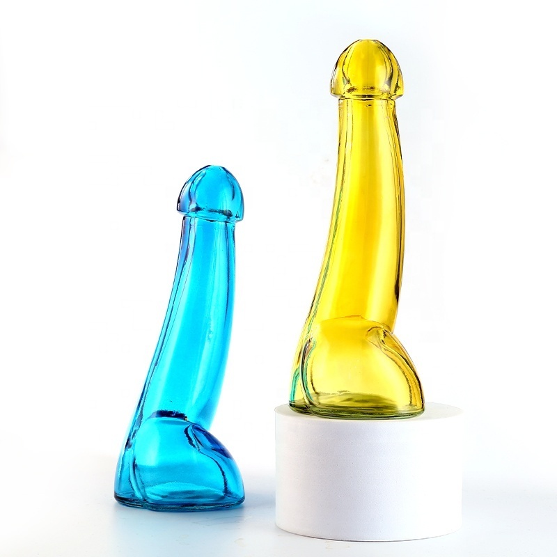 Hot Selling 100ml 200ml creative penis shape glass bottle Shot Glass Funny Penis Cocktail Wine Glass For Party Bar