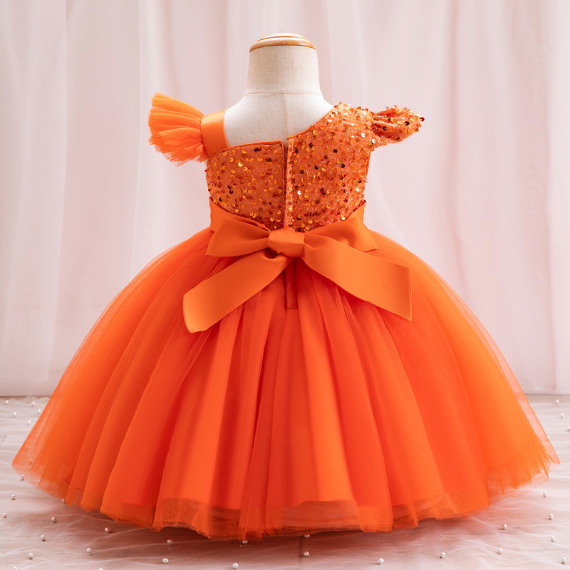 1-6 Years Mini Gown For Party First Birthday Flower Girl Sequined Dresses Toddler Girls Costume Baby Girls Princess Dress