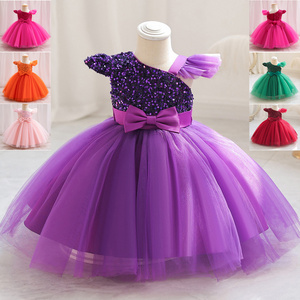 1-6 Years Mini Gown For Party First Birthday Flower Girl Sequined Dresses Toddler Girls Costume Baby Girls Princess Dress