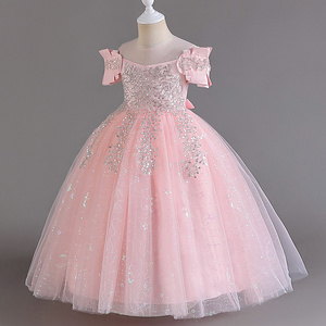 3-14 Year Flower Girls Princess Dress For Party Long Gown Kids Birthday Dresses Girl Wedding Evening Costume