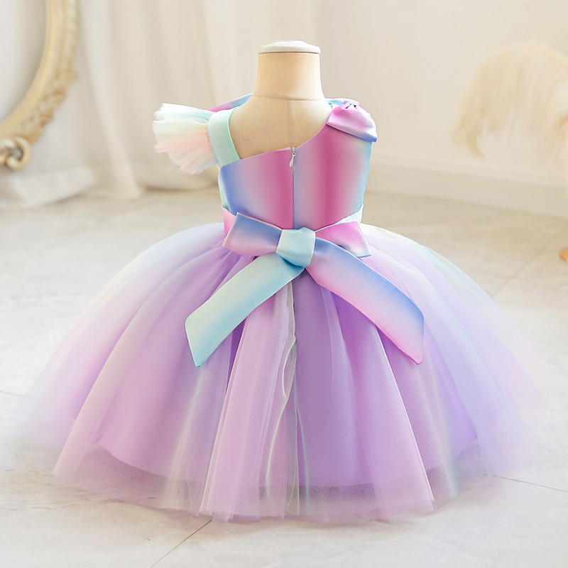 1-6 Years Mini Gown For Party 1st Birthday Flower Girl Fluffy Dresses Toddler Girls Costume Baby Girls Princess Dress