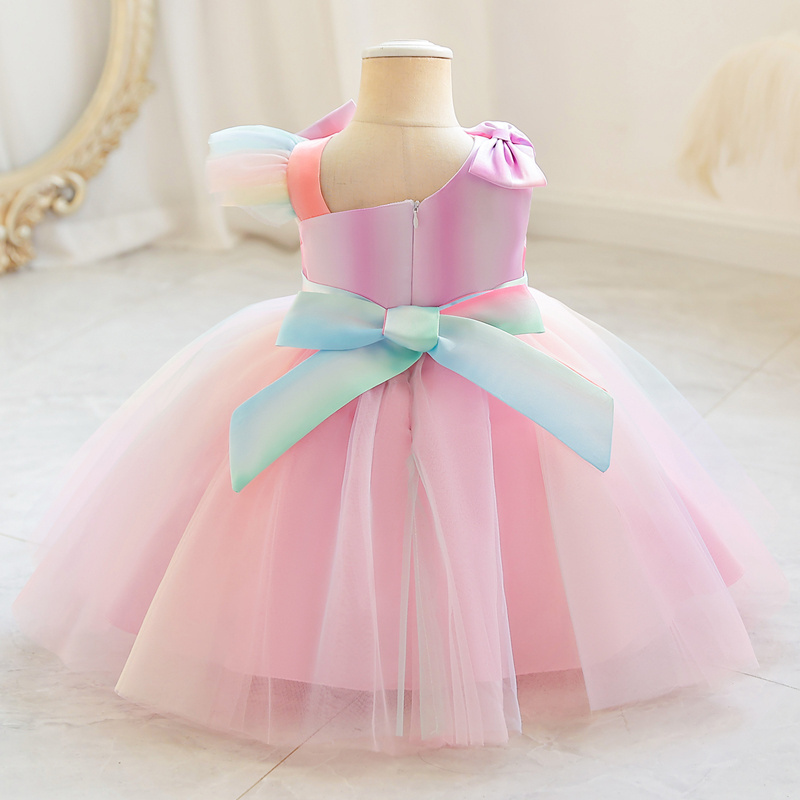 1-6 Years Mini Gown For Party 1st Birthday Flower Girl Fluffy Dresses Toddler Girls Costume Baby Girls Princess Dress