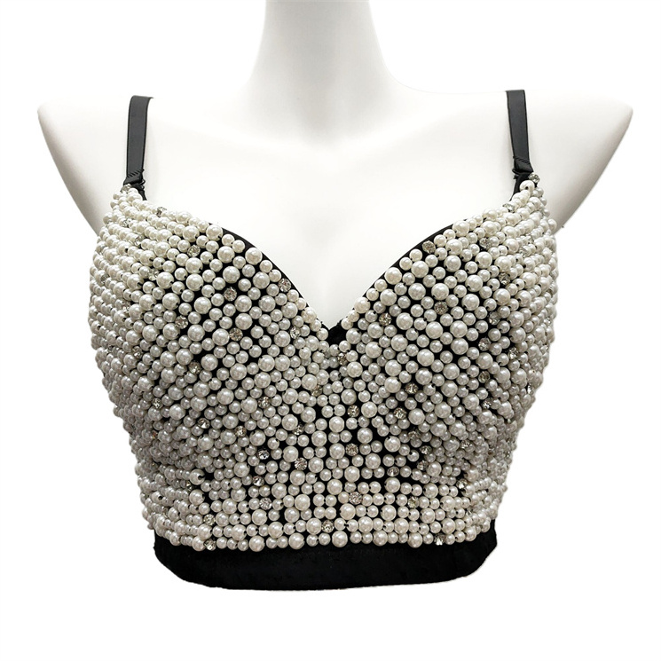 Wholesale Beaded Bra Fashion Sling Vest Bright Diamond Bra Top Shiny Diamond Bra