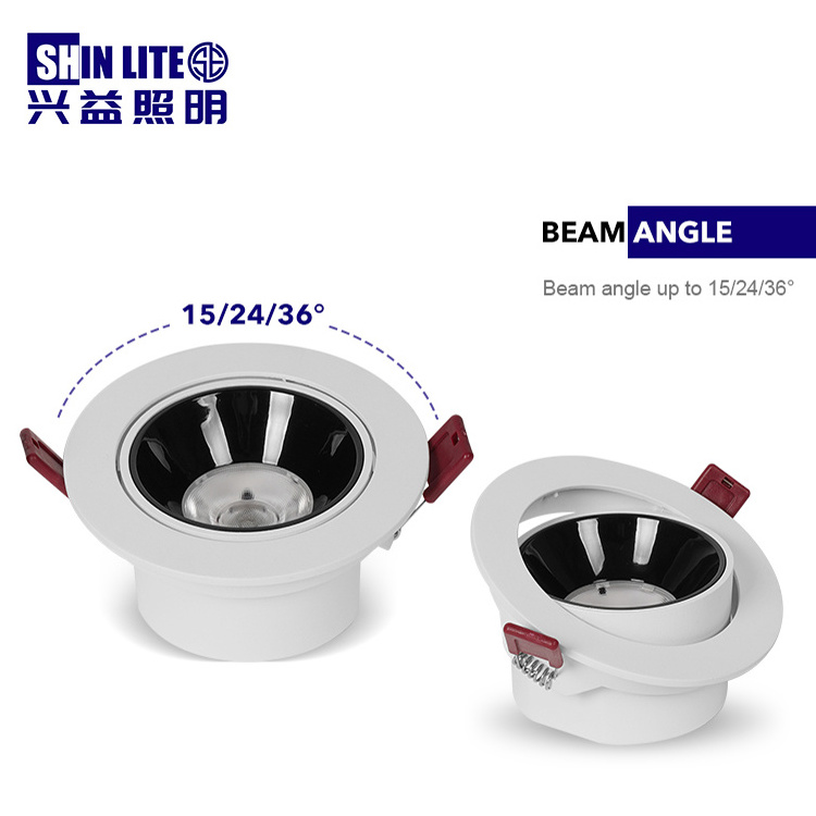 Long Working Time Indoor Lighting Bedroom Round Recessed Mounted 9watt 15watt 18watt Led Downlight