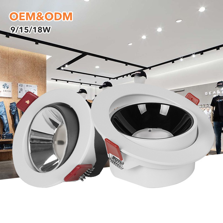 Long Working Time Indoor Lighting Bedroom Round Recessed Mounted 9watt 15watt 18watt Led Downlight