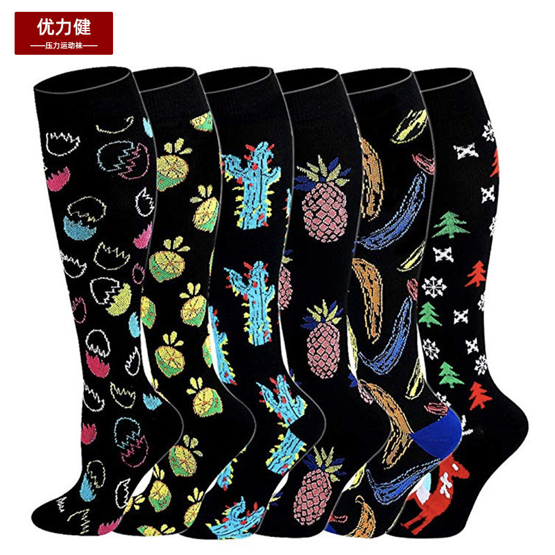 Wholesale Discharge Printing Comfortable Various Colors Compression Cartoon Custom Logo Socks