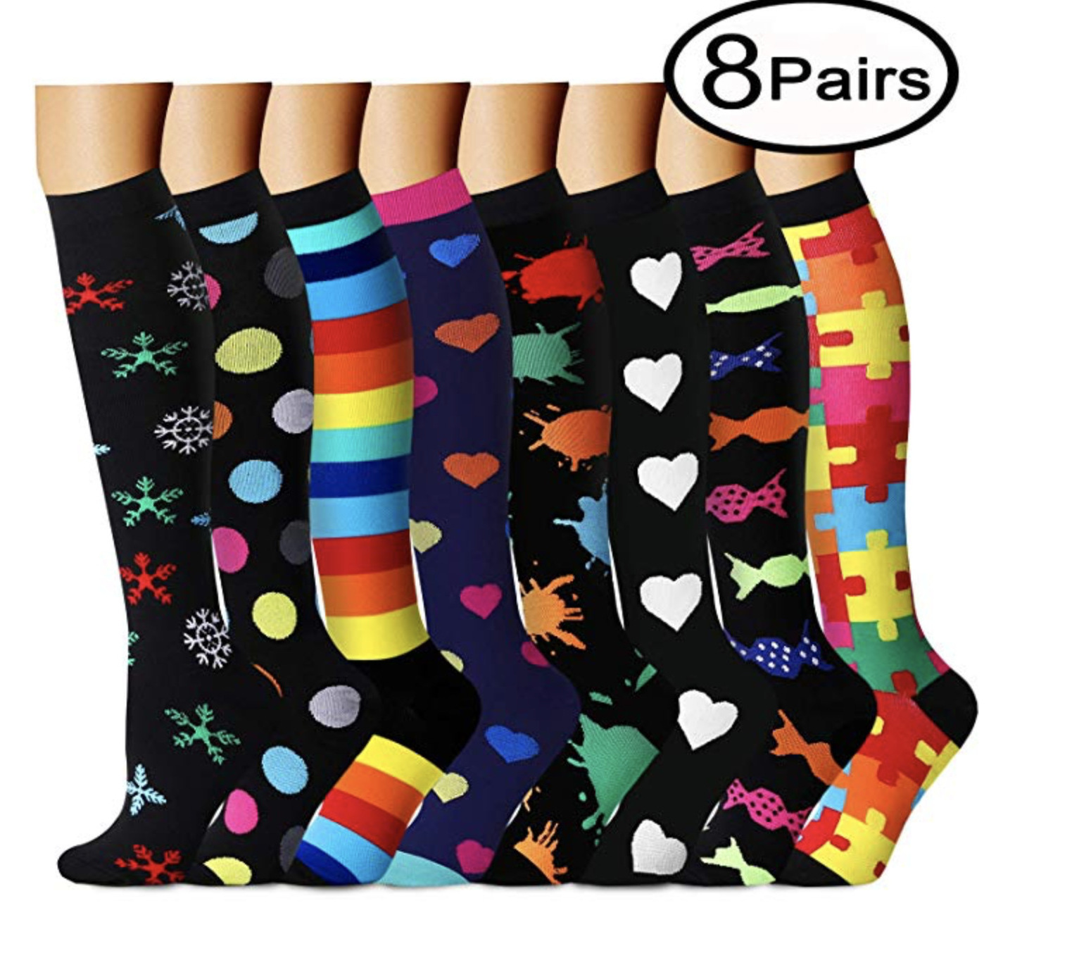 Wholesale Discharge Printing Comfortable Various Colors Compression Cartoon Custom Logo Socks