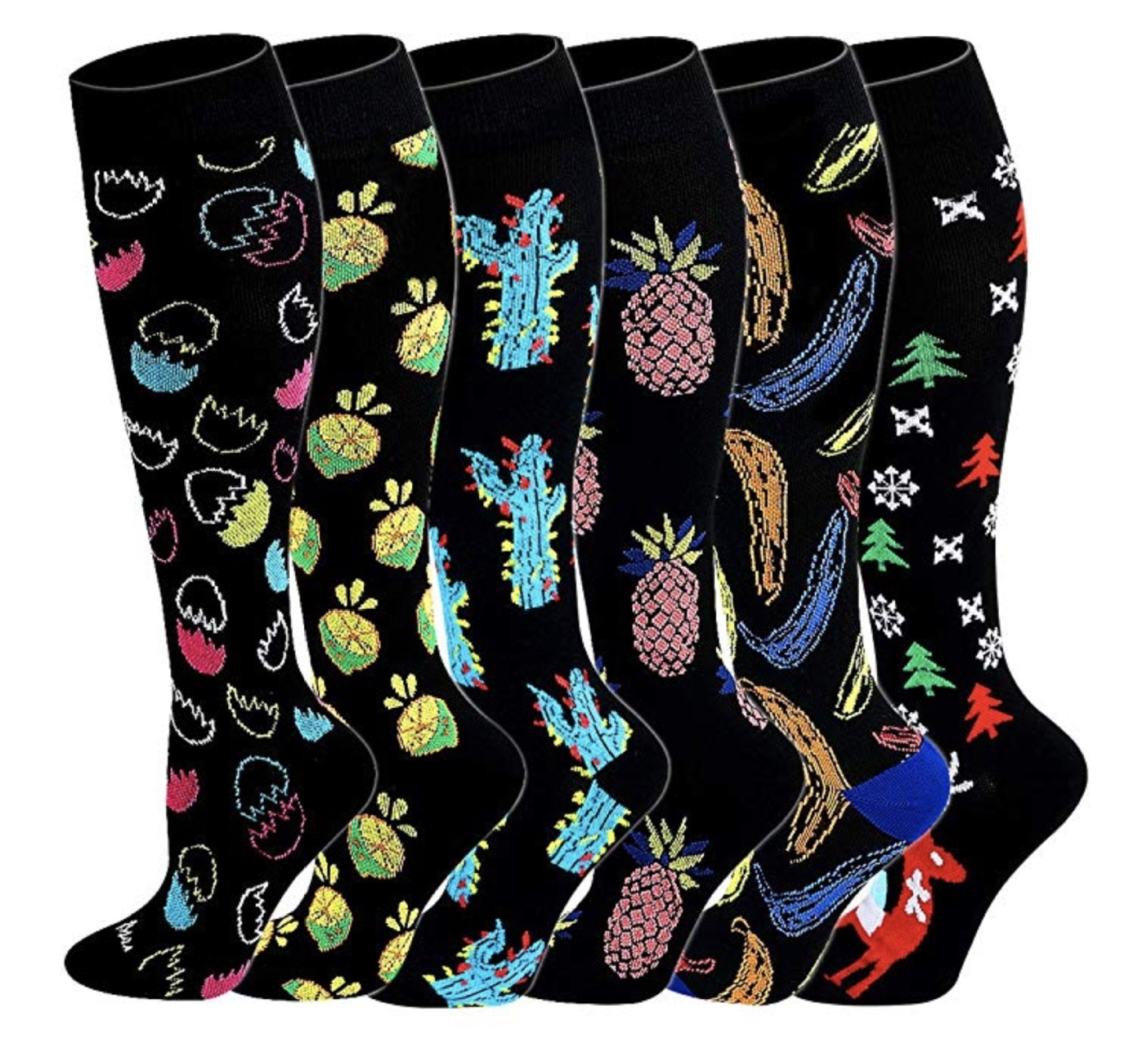 Wholesale Discharge Printing Comfortable Various Colors Compression Cartoon Custom Logo Socks